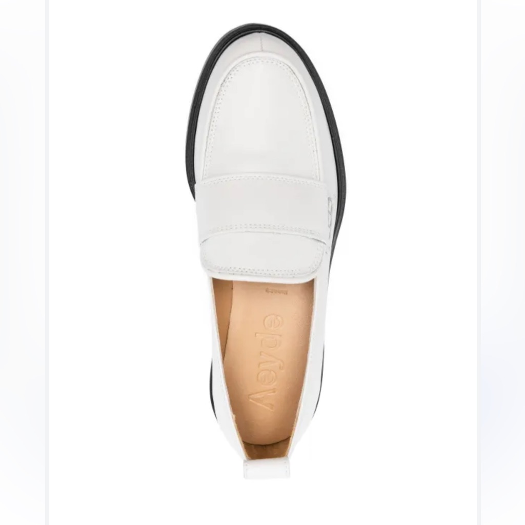 Aeyde Ruth 40mm Round Toe Loafers Women's Leather Shoes Size 6.5 Nwob